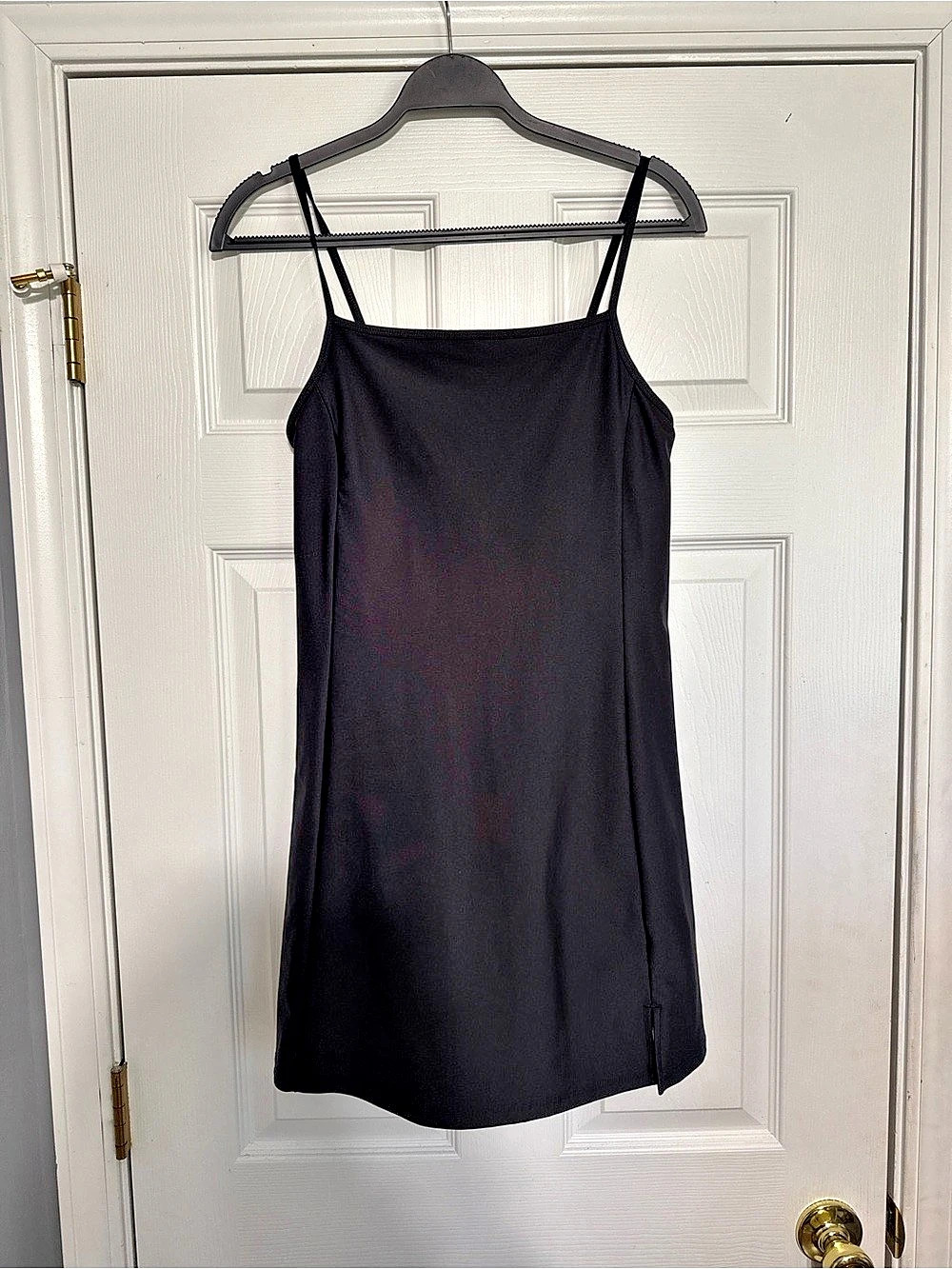 Old Navy PowerSoft Square-Neck Athletic Dress Black Medium